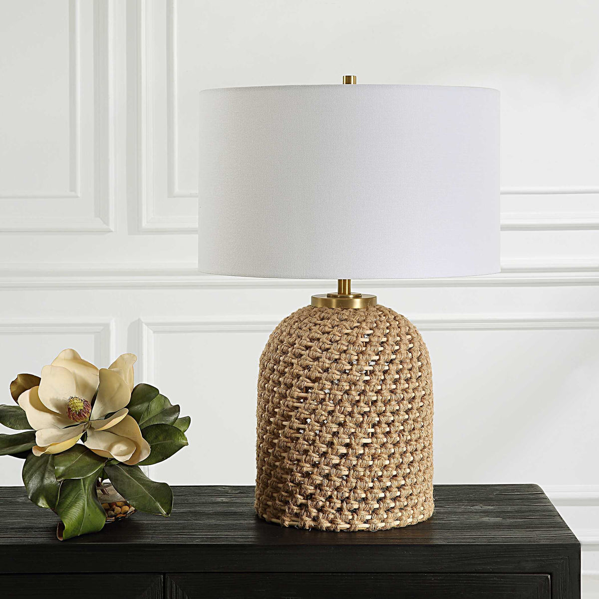 Kendari Rope & Rattan Table Lamp - Yellow by Uttermost - View 3