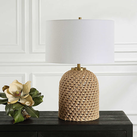 Kendari Rope & Rattan Table Lamp - Yellow by Uttermost - View 3