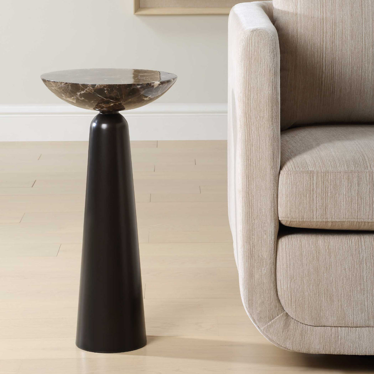 Hastings Marble Accent Table - Dark Brown by Uttermost - View 3