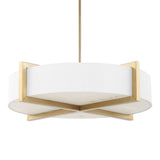 Cresson 4 Light Drum Pendant White / Gold - Gold / White by Uttermost - View 3