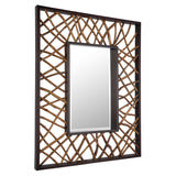 Teak Maze Rectangle Mirror - Dark Brown by Uttermost - View 3