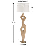 Almyra Solid Wood Floor Lamp - Light Brown by Uttermost - View 7