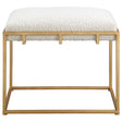 Paradox Small Shearling Bench Gold & White - White / Gold by Uttermost - View 1