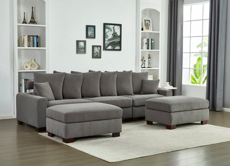 Modular Sectional Sofa,5 Seater Oversized Convertible L & U Shaped Couch, Corduroy Fabric - sold by Home Elegance USA