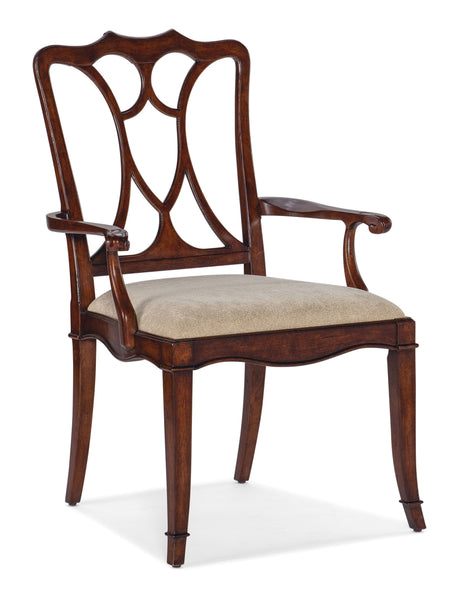 Charleston Upholstered Seat Arm Chair (Set of 2) - Dark Brown by Hooker Furniture - View 1