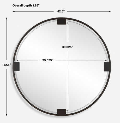 Cornelia Black Round Mirror by Uttermost - View 7