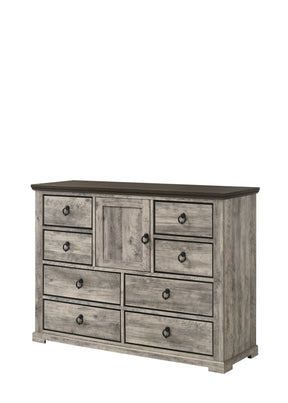 1pc Contemporary Rustic Gray Two-Tone Finish Dresser Metal Pull Knobs Wooden Bedroom Furniture