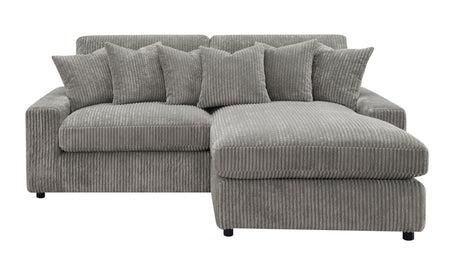 Tavia Gray Corduroy Reversible Sectional Sofa W/6 Pillows - sold by Home Elegance USA