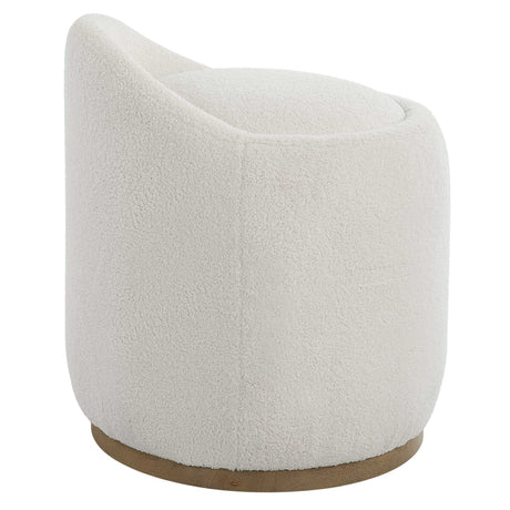 Swirl Swivel Sheepskin Ottoman - White by Uttermost - View 5