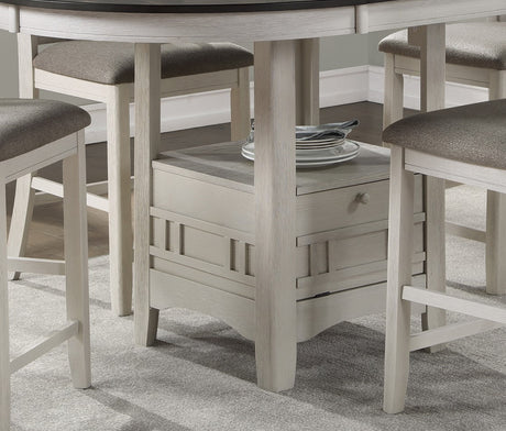 Traditional Design Antique White Finish Counter Height Dining Set 5pc Table w Extension Leaf and 4 Counter Height Chairs - sold by Home Elegance USA