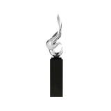 Flame 65" Tall Floor Sculpture // Chrome with Black Stand  | Finesse - Home Elegance USA