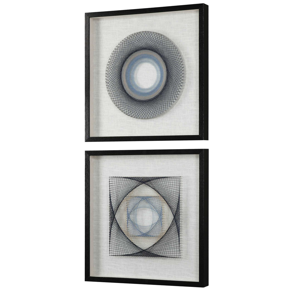 String Duet Geometric Art (Set of 2) - Black / Blue by Uttermost - View 4