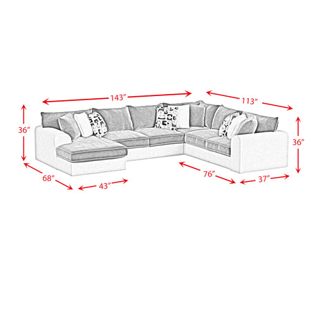 Klein 3PC Sectional Set in Bentley Ash/Zaftig Ebony - sold by Home Elegance USA