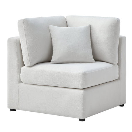 Chauncy 5-PC Sectional in Ivory with Performance Fabric, Modular Design - sold by Home Elegance USA