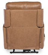 Thyme Power Recliner With Power Headrest, Lumbar, And Lift - Light Brown by Hooker Furniture - View 4