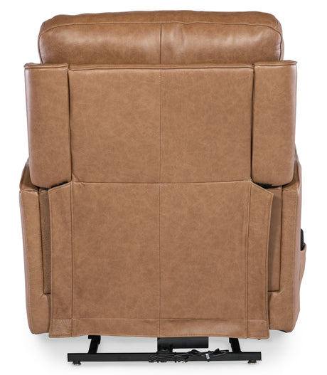 Thyme Power Recliner With Power Headrest, Lumbar, And Lift - Light Brown by Hooker Furniture - View 4