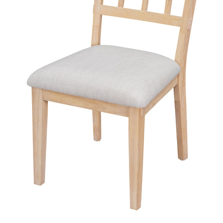 TREXM 5-piece Rustic Charm Round Dining Set with 3 Upholstered Chairs and Curved Bench for Dining Room, Kitchen and Living Room (Natural) - sold by Home Elegance USA