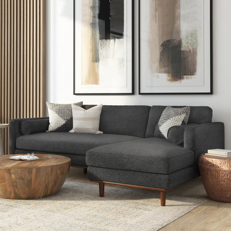 Morrison - Right Sectional Sofa - Charcoal Grey - sold by Home Elegance USA