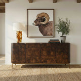 Melbourne Mappa Burl 4 Door Cabinet Woodtone - Dark Brown by Uttermost - View 2