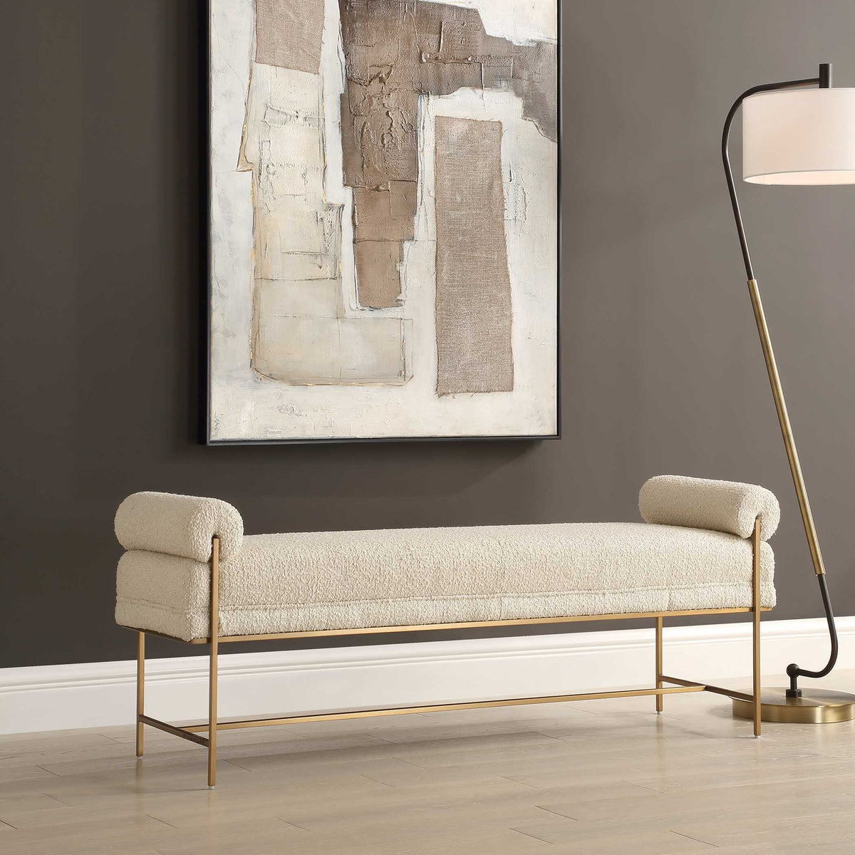 Bolster Bench - White by Uttermost - View 3
