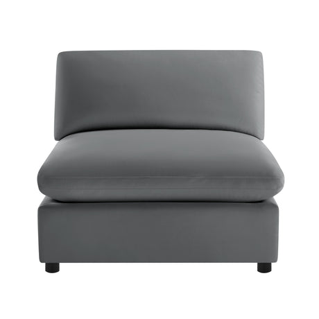 Caylie Modular 6-Piece Sectional in Charcoal with Solid Wood Legs - sold by Home Elegance USA