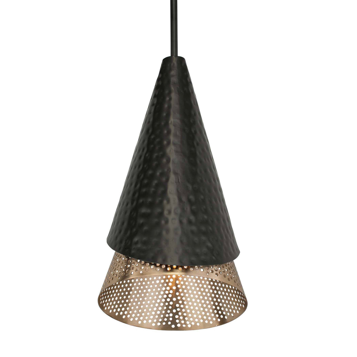 Apollo 1 Light Mini Pendant - Black / Gold by Uttermost - View 6