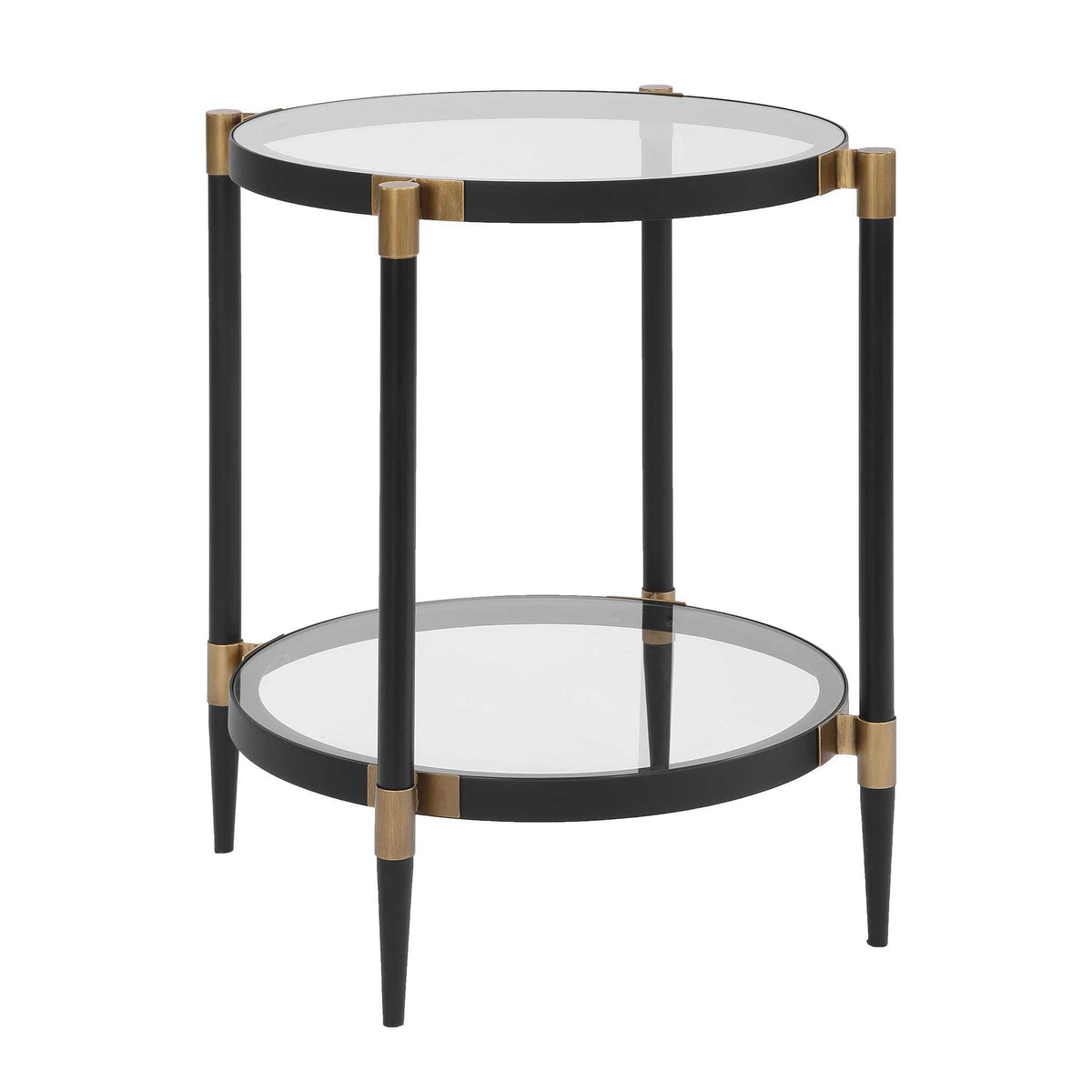 Chadid Round Glass Side Table - Black by Uttermost - View 4