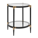 Chadid Round Glass Side Table - Black by Uttermost - View 4