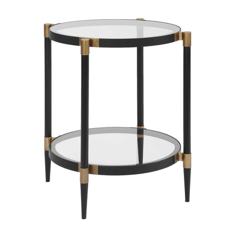 Chadid Round Glass Side Table - Black by Uttermost - View 4