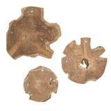 Kalani Wood Outdoor Wall Art (Set of 3) - Light Brown by Uttermost - View 3