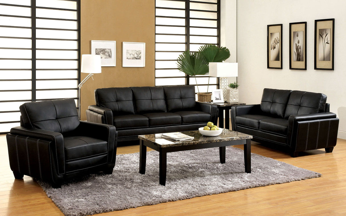 Blacksburg - Sofa & Love Seat & Chair - Black | Home Elegance USA