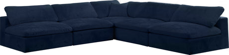 Cozy - Modular Sectional Cloud 5 Piece - Navy - Fabric - 634Navy - Sec5B - Home Elegance USA - 1