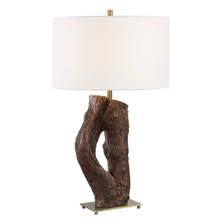 Namath Wood Table Lamp - Dark Brown / White by Uttermost - View 7