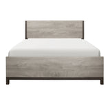Light Gray Finish 1pc Full Size Bed Premium Melamine Wooden Modern Bedroom Furniture