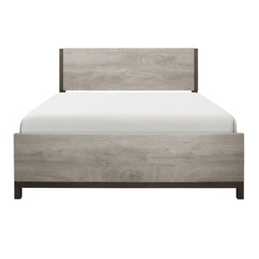 Light Gray Finish 1pc Full Size Bed Premium Melamine Wooden Modern Bedroom Furniture
