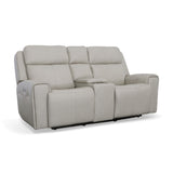 Barnett Power Reclining Loveseat With Console, Power Headrests & Lumbar - Timber | Flexsteel