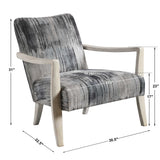 Watercolor Chenille Accent Chair Gray - Blue / Beige by Uttermost - View 8