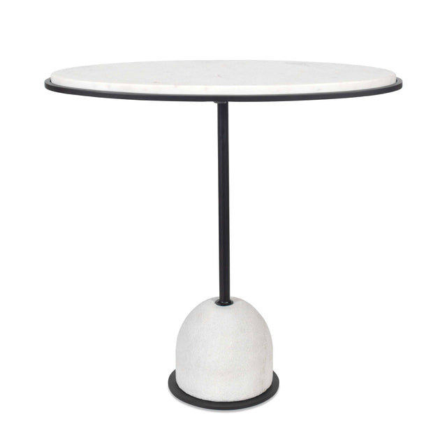 Morro Marble Side Table - White / Black by Uttermost - View 1