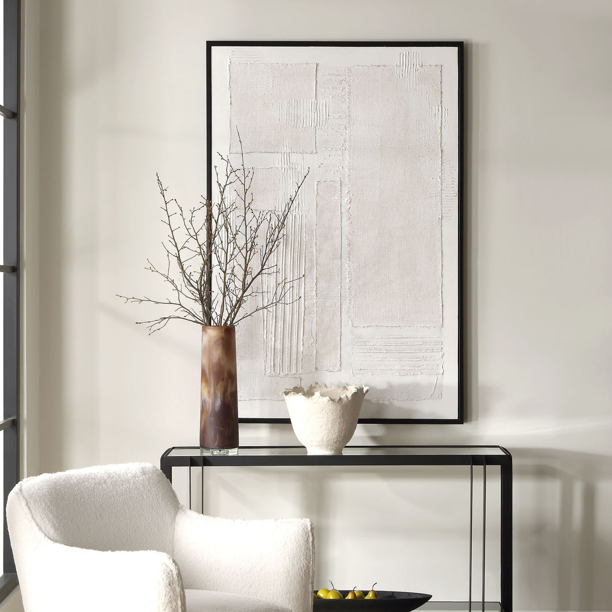 Clean Slate Slate Hand Painted Canvas - Dark Gray by Uttermost - View 2