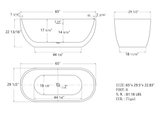 65" Acrylic Free Standing Tub - Classic Oval Shape Soaking Tub, Adjustable Freestanding Bathtub with Integrated Slotted Overflow and Chrome Pop - up Drain Anti - clogging Black - W99567093 - image - 16