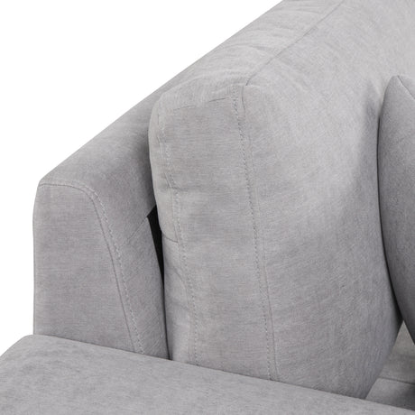 Modern Reversible L-Shape Pull Out Sleeper Sofa with Storage Chaise and Stools, Gray Linen, 104.5' - sold by Home Elegance USA