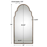 Brayden Tall Arch Mirror - Light Brown by Uttermost - View 3