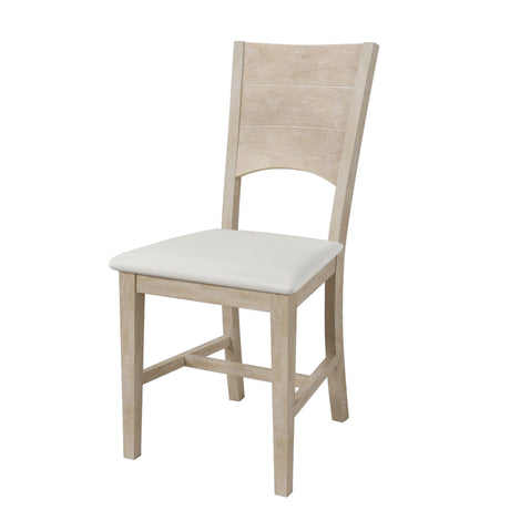 TOPMAX Modern Style Natural Wood 6-Piece Dining Table Set with Bench and Chairs, Upholstered Seats, Rubberwood Frame - sold by Home Elegance USA
