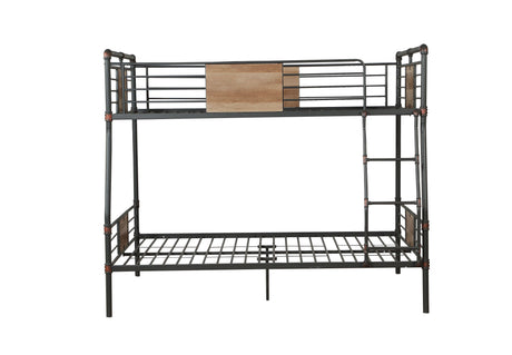 Brantley Sandy Black & Dark Bronze Hand-Brushed Finish Full XL/Queen Bunk Bed - sold by Home Elegance USA