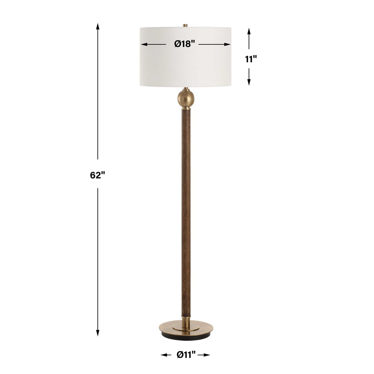 Keros Floor Lamp Dark Oak - Dark Brown by Uttermost - View 7