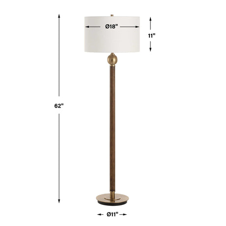Keros Floor Lamp Dark Oak - Dark Brown by Uttermost - View 7
