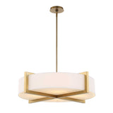 Cresson 4 Light Drum Pendant White / Gold - Gold / White by Uttermost - View 10