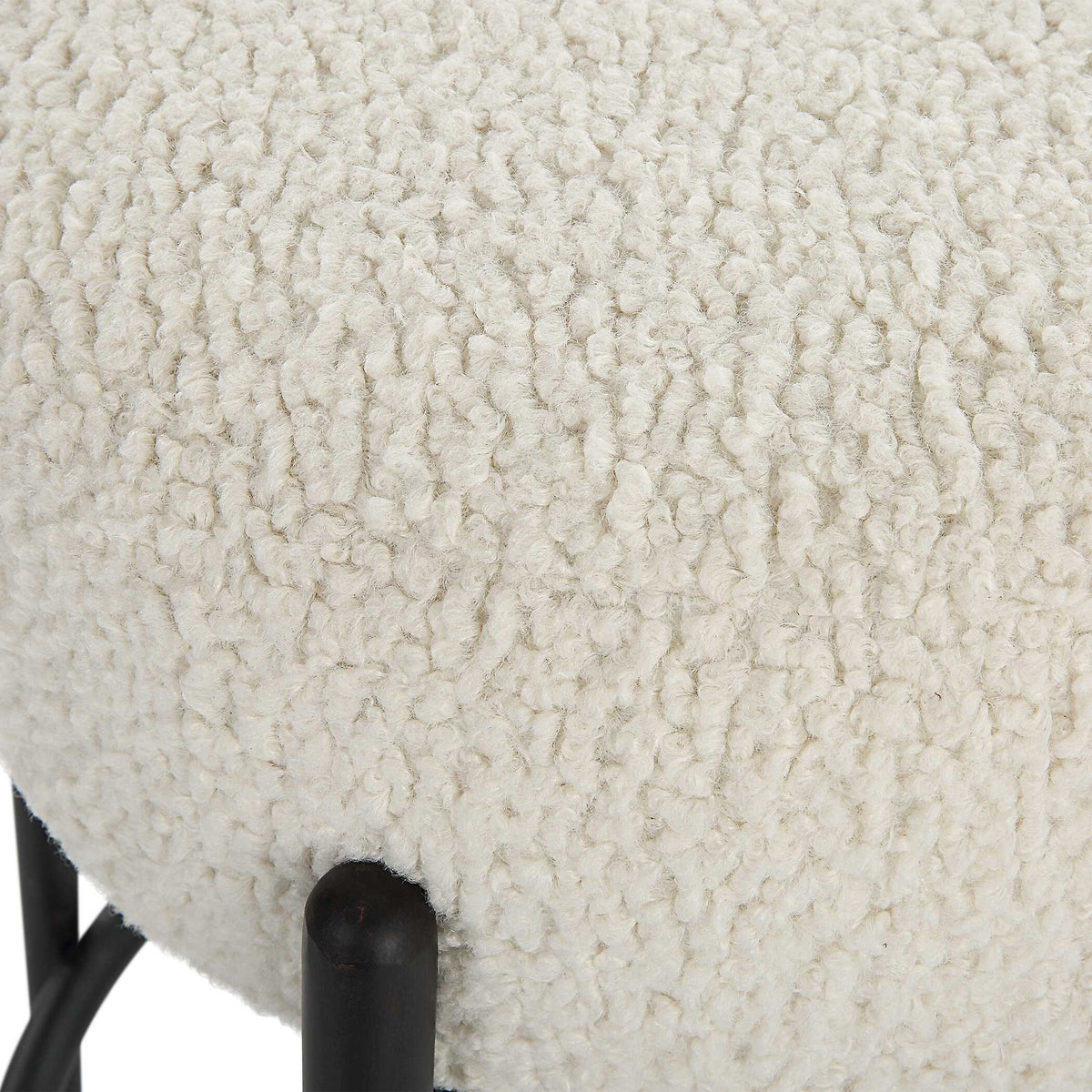 Arles Plush Counter Stool - Black / White by Uttermost - View 6