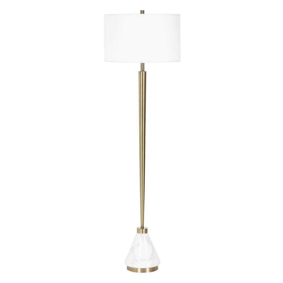 Curran Tapered Metal Floor Lamp - White by Uttermost - View 4