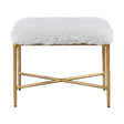 Charmed Sheepskin Small Bench - White / Gold by Uttermost - View 1
